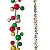 RAZ Imports 6' Red / Green / Gold Ball Garland
