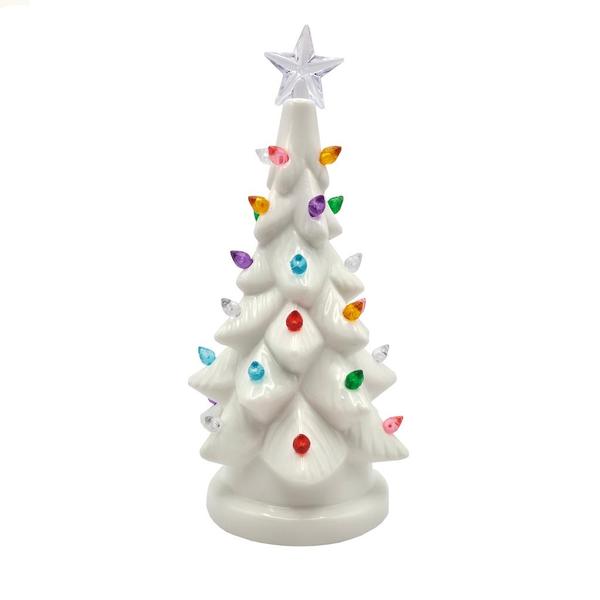7.25" Battery Operated Vintage White LED Tree (Batteries Not Included)