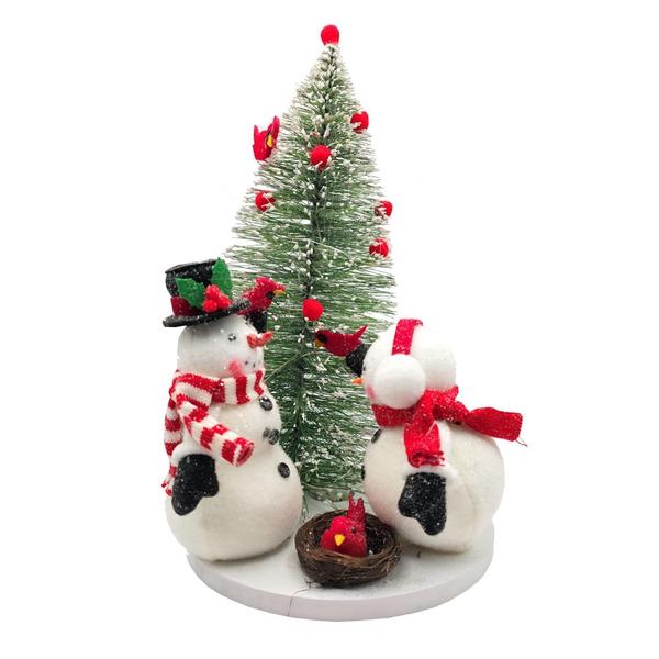 12.75" Multi-Color Lighted Snowman Tree