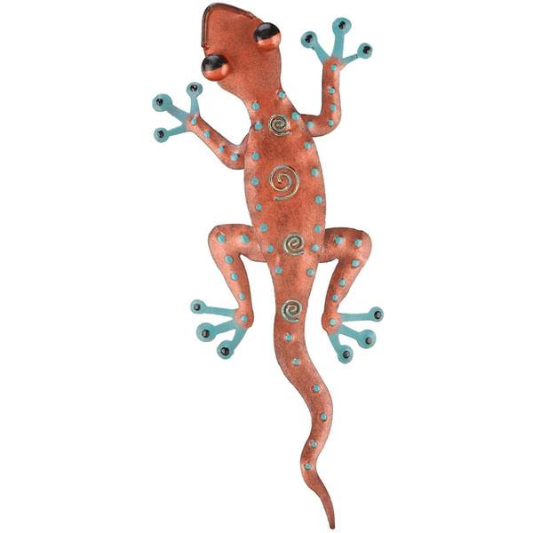 11" Copper Gecko Wall Decor