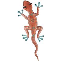 View 11" Copper Gecko Wall Decor