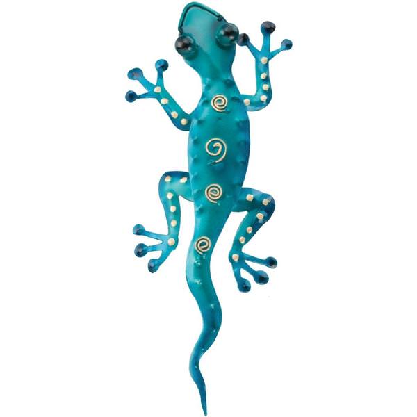11" Blue Gecko Wall Decor