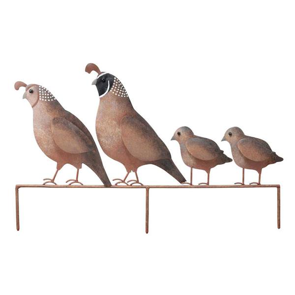 10" Quail Family Yard Art Decor