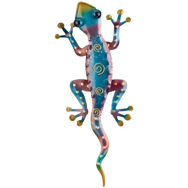 11" Rainbow Purple Gecko Wall Decor
