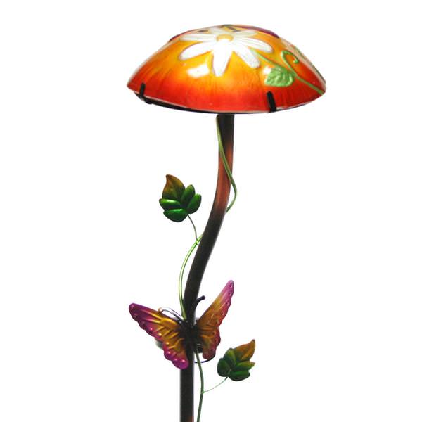 18.5" x 6.5" Butterfly Mushroom Stake Solar LED Light