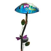 View 18.5" x 6.5" Dragonfly Mushroom Stake Solar LED Light