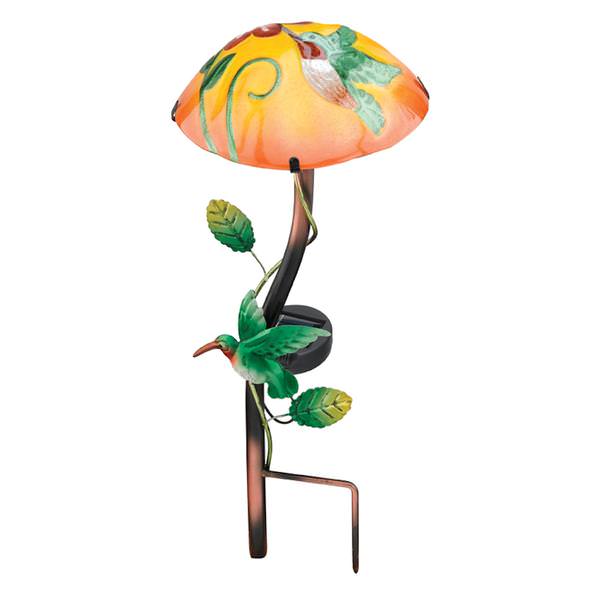 15.75" x 6.5" Hummingbird Mushroom Stake Solar LED Light
