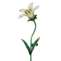 View 33" x 9" White Tiger Lily Garden Stake Solar LED Light