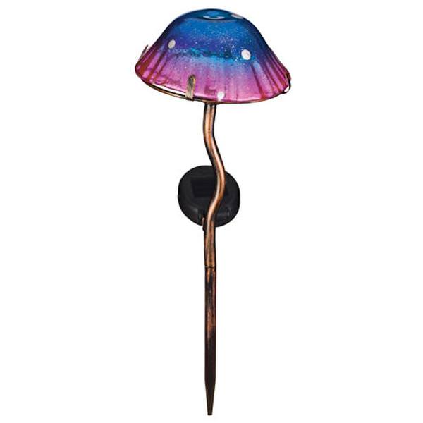 15" x 6.5" Purple Mini Mushroom Stake Solar LED Light