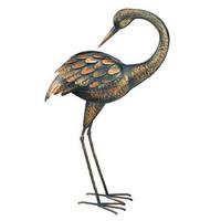 Regal Art & Gift 21.5" Copper Patina Crane "Preening" Home Decor Ornament