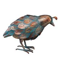View 9" Copper Patina Quail "Down" Home/Garden Decor Ornament