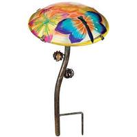 Regal Art & Gift 15.5" Glow Mushroom Dragonfly Garden Stake
