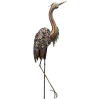 Regal Art & Gift Blue Copper Solar Heron Garden Stake