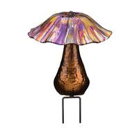 View 14" Solar Toadstool Purple/Yellow Garden Stake LED Light