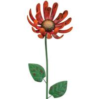 View Red Mum Garden Stake Lawn Decor