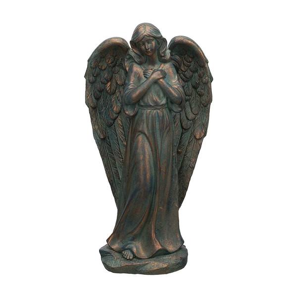 20" Copper Patina Angel Statue