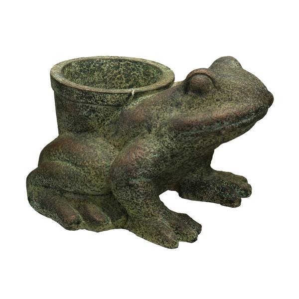 10" Green Frog Planter