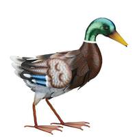 View 15" Metal Walking Mallard Decor