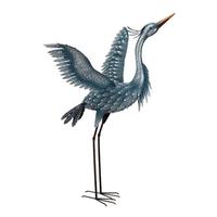 View 47" Metal Blue Heron Wings Up Decor