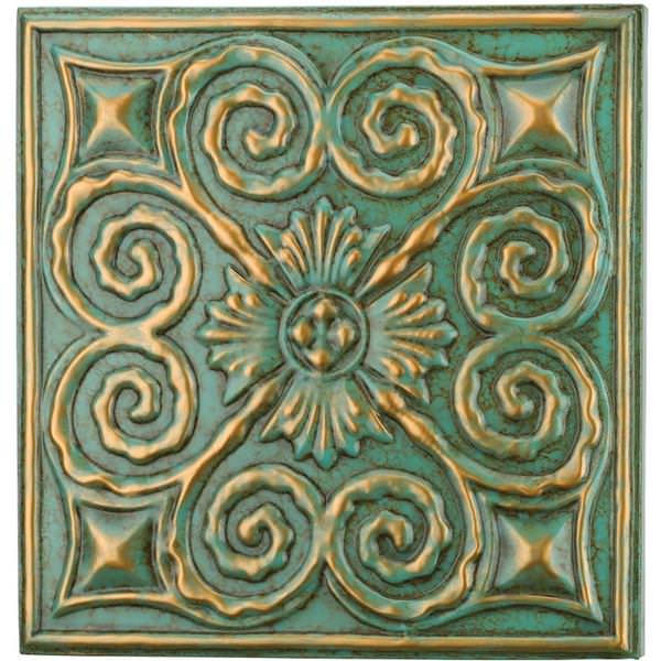 15" Green Glazed Wall Decor