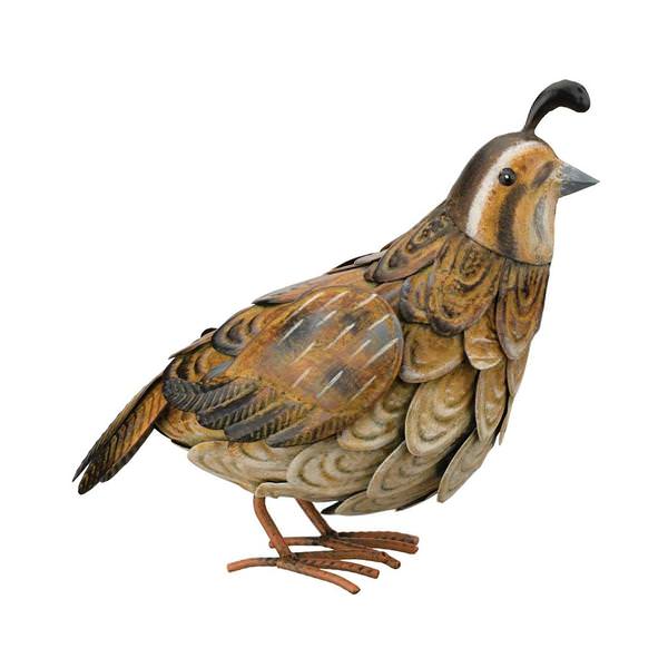 15"  Metal Female Quail Decor