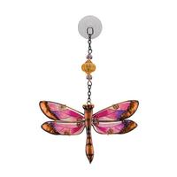 View Pink Dragonfly Sun Catcher Decor