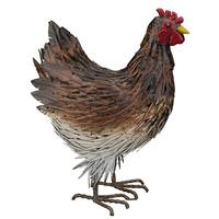 View 15"  Brown Metal Napa Hen Decor