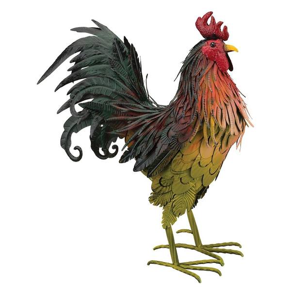 21"  Multi-Color Metal Napa Rooster Decor