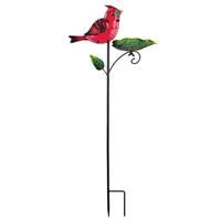 View 30" Metal / Glass Cardinal Bird Feeder Stake