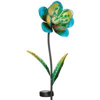 View Blue Solar Flower Garden Stake
