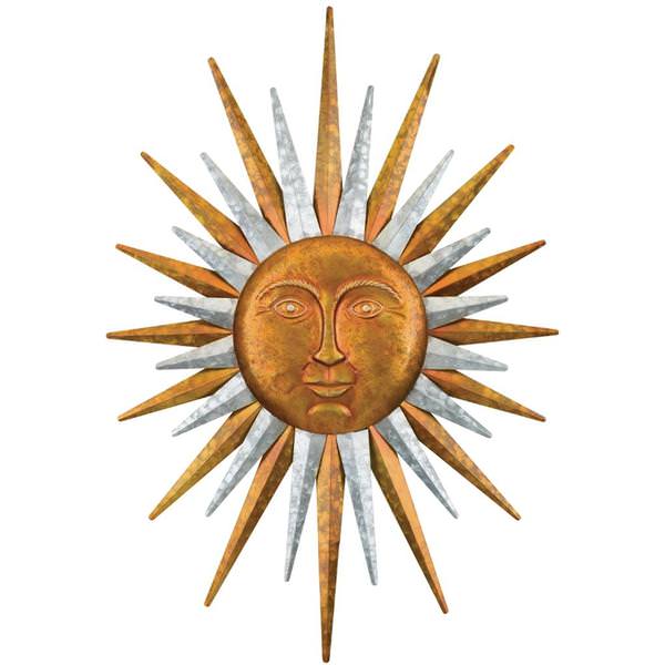Copper Galvanized Sun Wall Decor