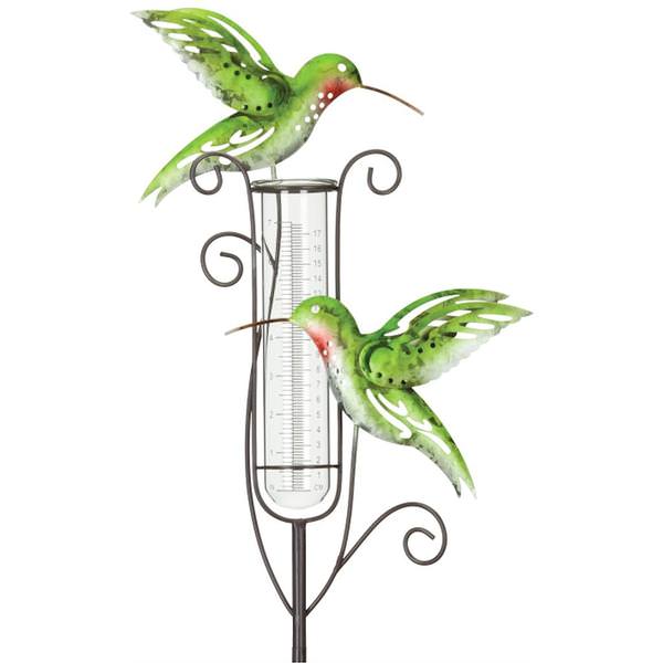 Hummingbird Rain Gauge Garden Stake