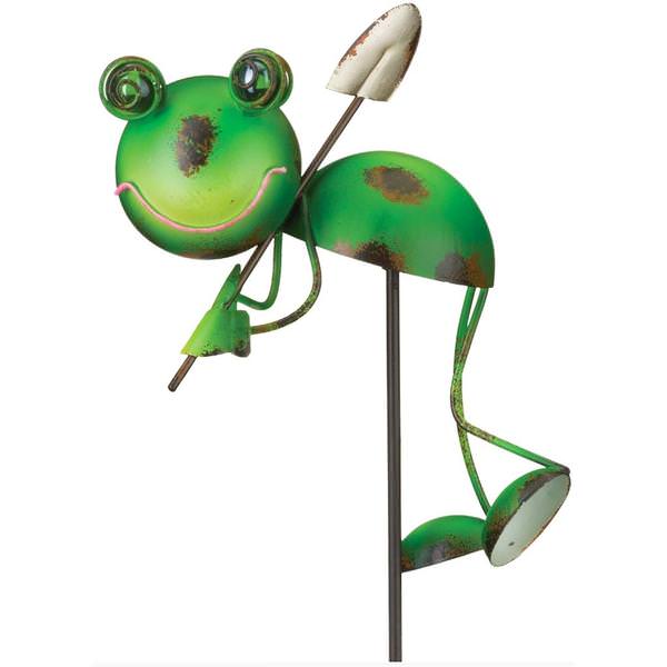 Green/Brown Frog Garden Stake Decor