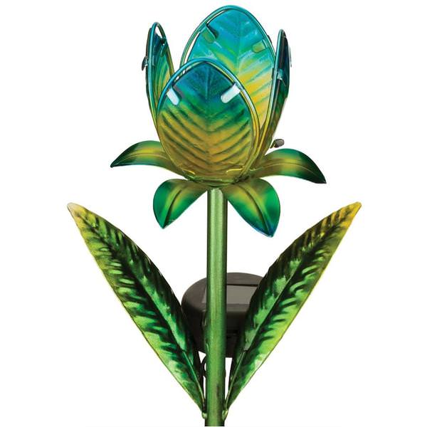 Blue Solar Tulip Garden Stake