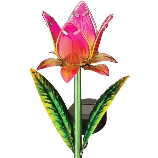 Pink Solar Tulip Garden Stake