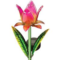 View Pink Solar Tulip Garden Stake