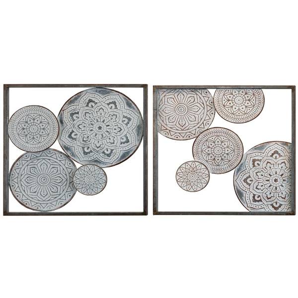 16" Galvanized Medallion Wall Decor (2 piece)