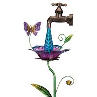 View 36" Purple Butterfly Solar LED Garden Stake Decor