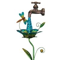 View 36" Blue Dragonfly Solar LED Garden Stake Decor