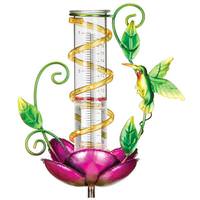 Regal Art & Gift Hummingbird Solar Rain Gauge Garden Stake Ornament