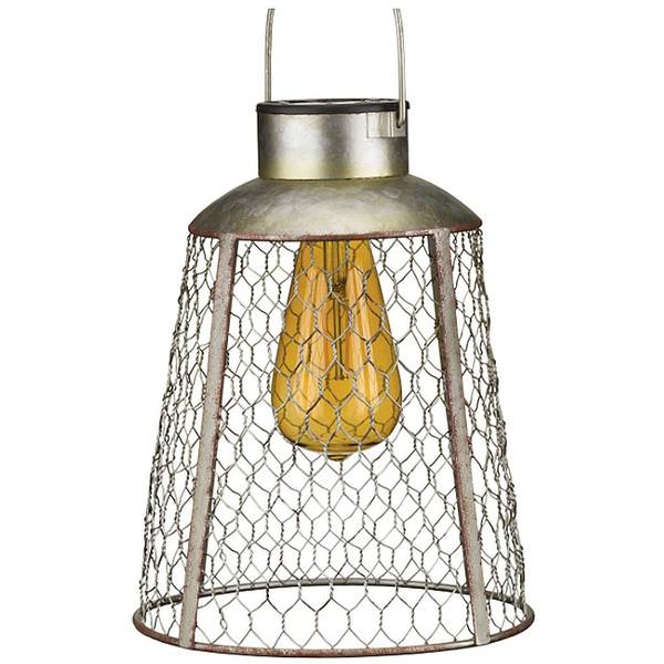 22" Bell Chicken Wire Solar Lantern
