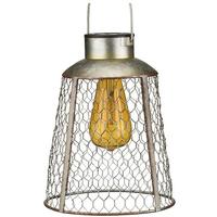 View 22" Bell Chicken Wire Solar Lantern