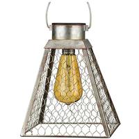 View 21" Pyramid Chicken Wire Solar Lantern