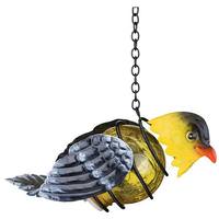 View 15.75" Yellow Solar Goldfinch Lantern