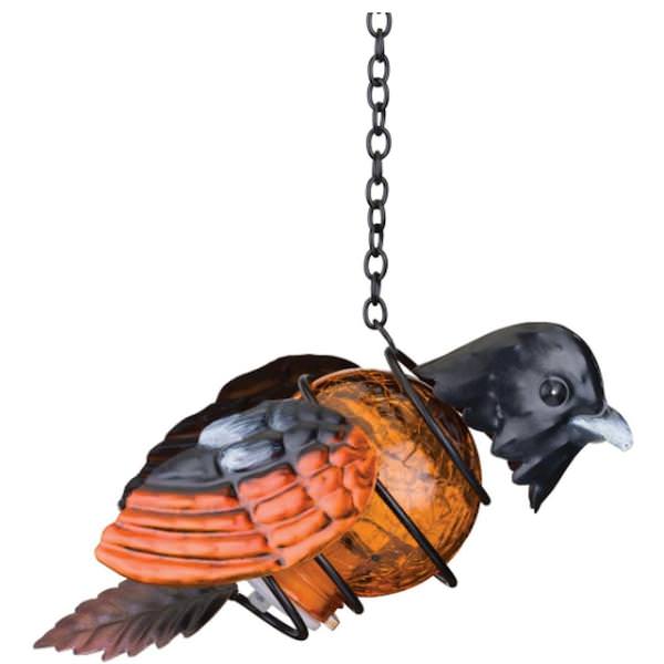 15.75" Orange Solar Oriole Lantern