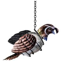 View 15.75" Brown Solar Quail Lantern