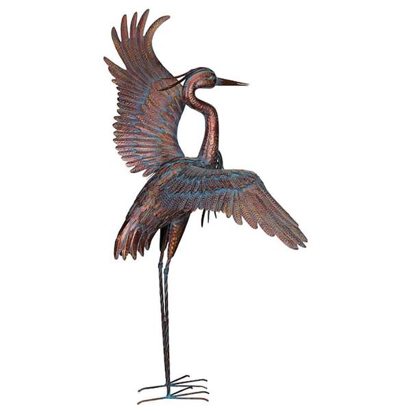 48" Copper Patina Heron Decor