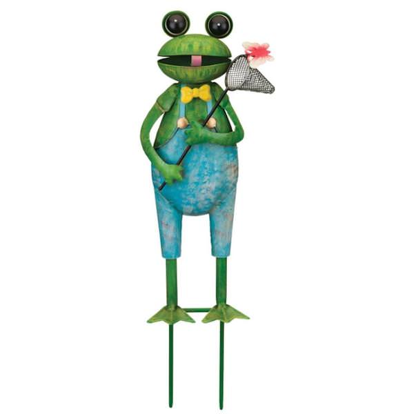 15" Blue/Green Frog Garden Stake