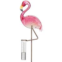 View Pink Flamingo Rain Gauge Garden Stake