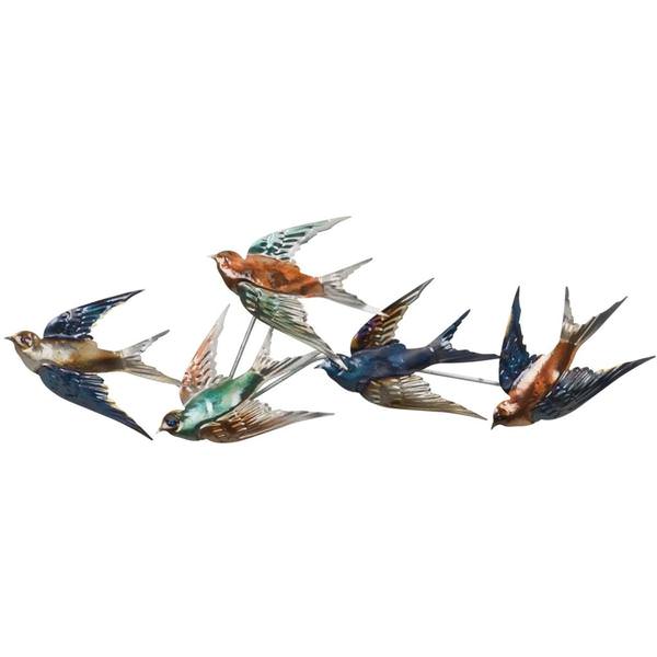 26.5" Multi-Color Swallows Wall Decor